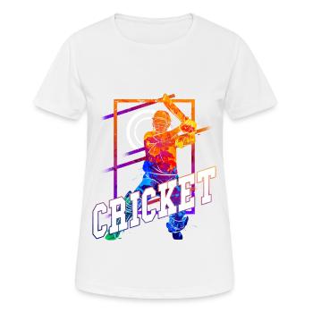 Cricket Cricketspieler Schlagmann Team Sport Bunt - Frauen T-Shirt atmungsaktiv - Weiß - Vorne - AI Model Female 172 dark (172cm)