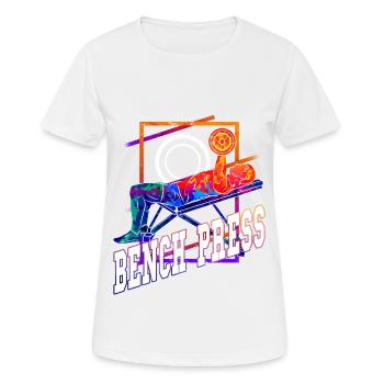 Développé couché Haltérophilie Musculation Fitness Fort - T-shirt respirant Femme - blanc - Devant - AI Model Female 172 dark (172cm)