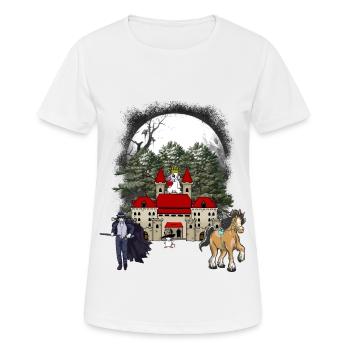 Château Cheval Fantaisie Conte De Fées Conte De Fées Personnage Château - T-shirt respirant Femme - blanc - Devant - AI Model Female 172 dark (172cm)