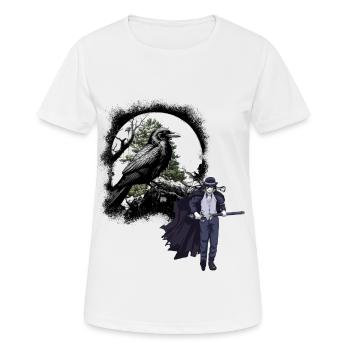 Horreur Halloween Corbeau Épéiste Corbeau Sombre - T-shirt respirant Femme - blanc - Devant - AI Model Female 172 dark (172cm)