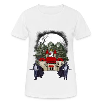 Château Médiéval Fantastique Conte De Fées Personnage De Conte De Fées - T-shirt respirant Femme - blanc - Devant - AI Model Female 172 dark (172cm)