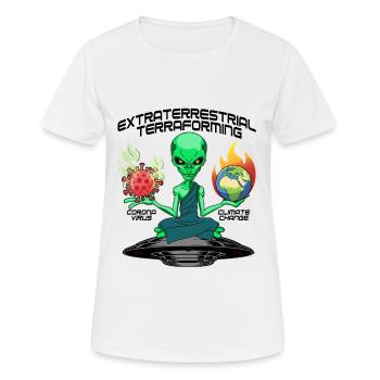 Invasion terraformante extraterrestre extraterrestre - T-shirt respirant Femme - blanc - Devant - AI Model Female 172 dark (172cm)