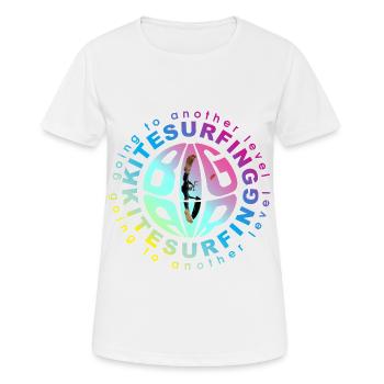 big air kitesurfing - Women's Breathable T-Shirt - white - Front - AI Model Female 172 dark (172cm)