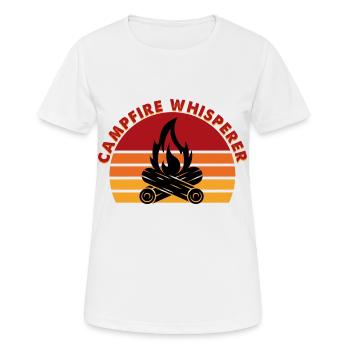Lagerfeuer Camping - Frauen T-Shirt atmungsaktiv - Weiß - Vorne - AI Model Female 172 dark (172cm)