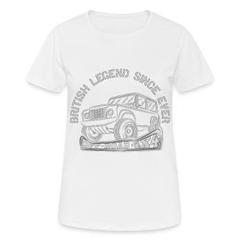 BRITISH LEGEND SINCE EVER - Frauen T-Shirt atmungsaktiv - Weiß - Vorne - AI Model Female 172 dark (172cm)
