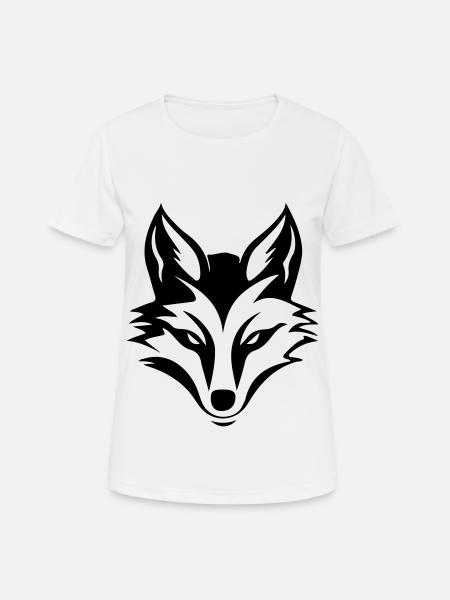 Fuchs Kopf Silhouette - Frauen T-Shirt atmungsaktiv - Weiß
