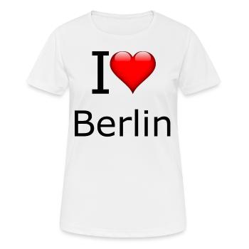 I love Berlin; Ich liebe Berlin Geschenkidee - Frauen T-Shirt atmungsaktiv - Weiß - Vorne - AI Model Female 172 dark (172cm)