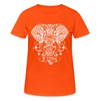 Éléphant Mandala en blanc - T-shirt respirant Femme - orange néon - Devant - AI Model Female 172 dark (172cm)