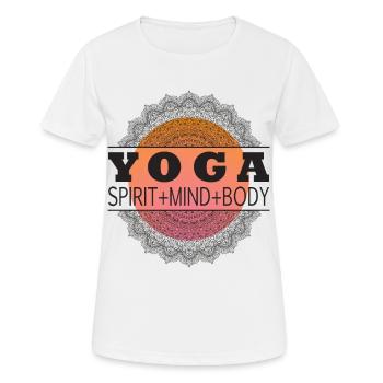 Yoga Spirit - Frauen T-Shirt atmungsaktiv - Weiß - Vorne - AI Model Female 172 dark (172cm)