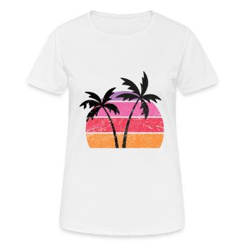Palmiers Coucher de soleil - T-shirt respirant Femme - blanc - Devant - AI Model Female 172 dark (172cm)