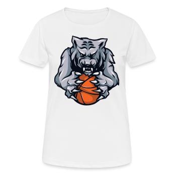 Loup loup-garou basketball - T-shirt respirant Femme - blanc - Devant - AI Model Female 172 dark (172cm)