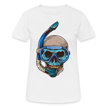 Tauchen Totenkopf Taucherbrille Schnorchel - Frauen T-Shirt atmungsaktiv - Weiß - Vorne - AI Model Female 172 dark (172cm)
