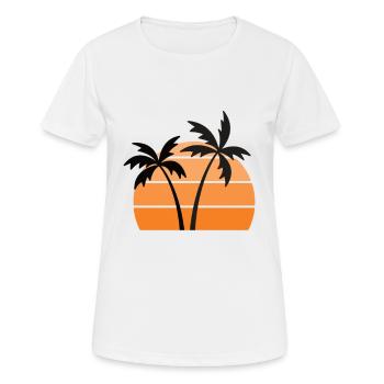 Palm Trees Summer Sun - Women's Breathable T-Shirt - white - Front - AI Model Female 172 dark (172cm)