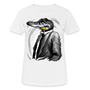 Crocodile with lollipop - Women's Breathable T-Shirt - white - Front - AI Model Female 172 dark (172cm)