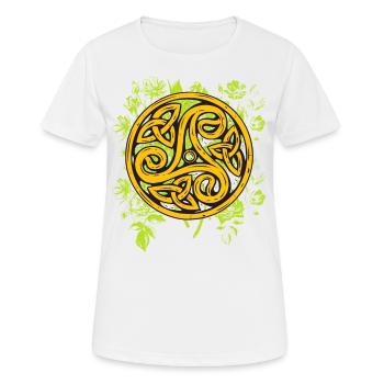 Triskele Keltisches Symbol - Frauen T-Shirt atmungsaktiv - Weiß - Vorne - AI Model Female 172 dark (172cm)