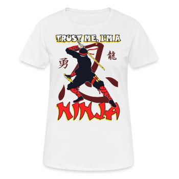 Ninja disant Katana Ninjutsu - T-shirt respirant Femme - blanc - Devant - AI Model Female 172 dark (172cm)