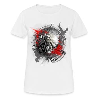 Indianischer Häuptling Modern Art - Frauen T-Shirt atmungsaktiv - Weiß - Vorne - AI Model Female 172 dark (172cm)