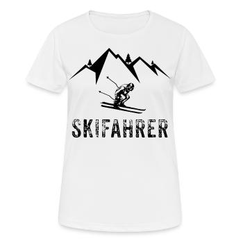 Skifahrer Skifahren - Frauen T-Shirt atmungsaktiv - Weiß - Vorne - AI Model Female 172 dark (172cm)