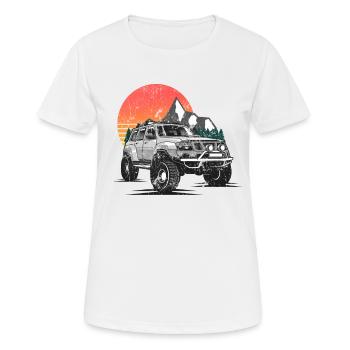 Véhicule d'aventure véhicule hors route Vintage - T-shirt respirant Femme - blanc - Devant - AI Model Female 172 dark (172cm)