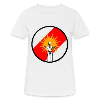 Ezidi Ezidxan femme priant. Drapeau yézidi - T-shirt respirant Femme - blanc - Devant - AI Model Female 172 dark (172cm)