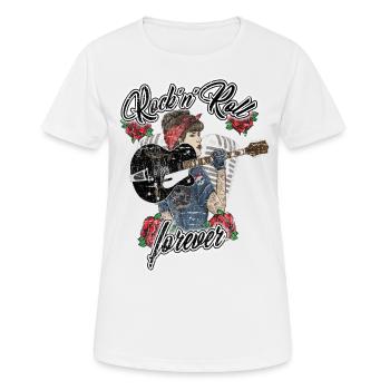 Women's rockabilly girl vintage retro rock n roll - Women's Breathable T-Shirt - white - Front - AI Model Female 172 dark (172cm)