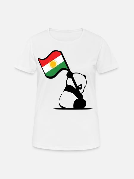 Kurdischer Panda. Süßer Panda mit Kurdistan Flagge - Frauen T-Shirt atmungsaktiv - Weiß