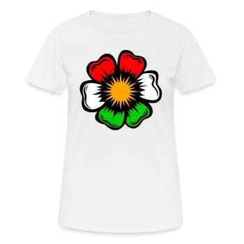 kurdistan Flagge kurdi Azadi Blume Gül - Frauen T-Shirt atmungsaktiv - Weiß - Vorne - AI Model Female 172 dark (172cm)