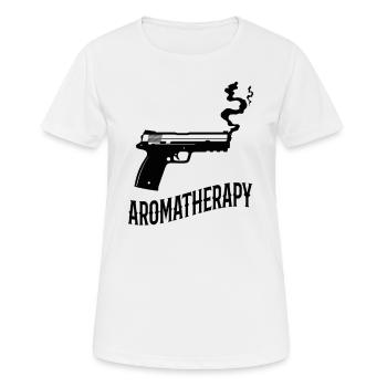 Aromatherapie Waffenbesitzer Humor - Frauen T-Shirt atmungsaktiv - Weiß - Vorne - AI Model Female 172 dark (172cm)