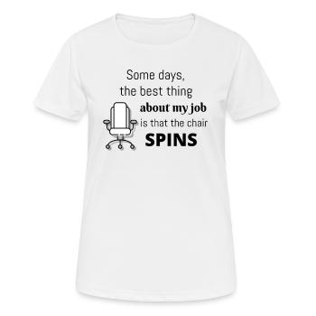 Bureau humour occupation de bureau travail emploi assis cadeau - T-shirt respirant Femme - blanc - Devant - AI Model Female 172 dark (172cm)