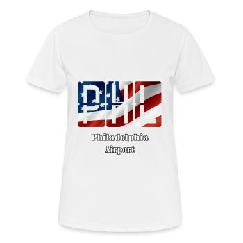 Flughafen Philadelphia - Frauen T-Shirt atmungsaktiv - Weiß - Vorne - AI Model Female 172 dark (172cm)