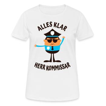Humor Fun Kommissar lustiger Polizist - Frauen T-Shirt atmungsaktiv - Weiß - Vorne - AI Model Female 172 dark (172cm)