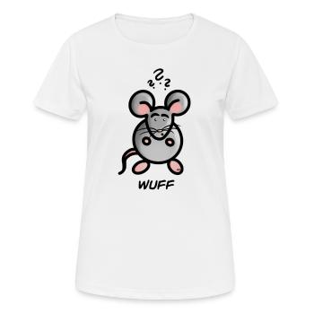 Maus Wuff - Frauen T-Shirt atmungsaktiv - Weiß - Vorne - AI Model Female 172 dark (172cm)