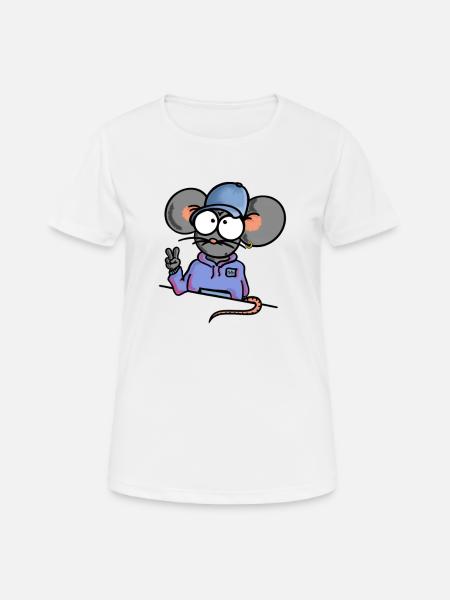 Mouse shows Peace - Women's Breathable T-Shirt - white