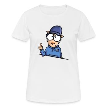 Schaf mit Cap Mittelfinger - Frauen T-Shirt atmungsaktiv - Weiß - Vorne - AI Model Female 172 dark (172cm)