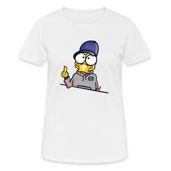 Canard avec un majeur cap - T-shirt respirant Femme - blanc - Devant - AI Model Female 172 dark (172cm)