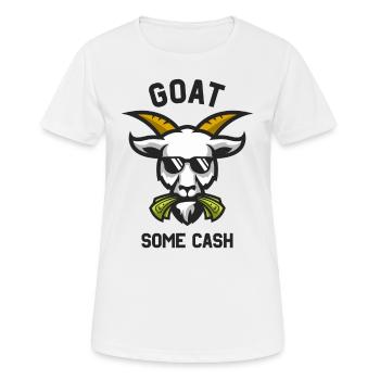 Goat some Cash drôle chèvre mange de l’argent - T-shirt respirant Femme - blanc - Devant - AI Model Female 172 dark (172cm)