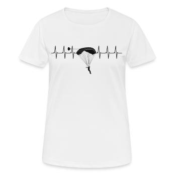 Fallschirm Herzschlag Fallschirmsprung Skydiving - Frauen T-Shirt atmungsaktiv - Weiß - Vorne - AI Model Female 172 dark (172cm)