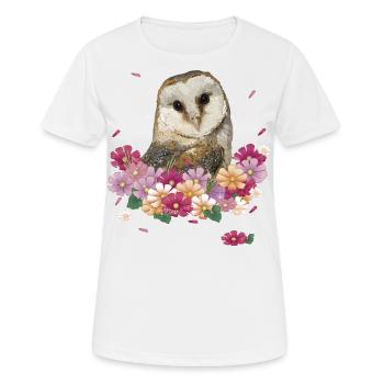 Eule - Frauen T-Shirt atmungsaktiv - Weiß - Vorne - AI Model Female 172 dark (172cm)