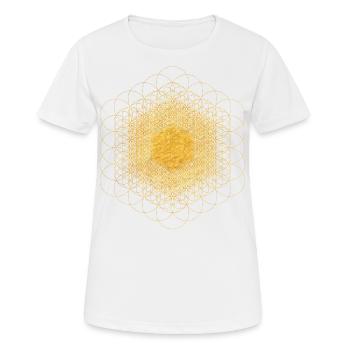 Fleur de vie dimensionnelle fractale - T-shirt respirant Femme - blanc - Devant - AI Model Female 172 dark (172cm)