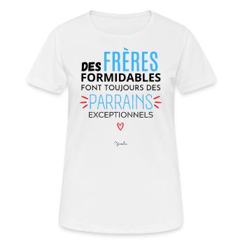 Futur parrain futur frère parrain demande parrain - T-shirt respirant Femme - blanc - Devant - AI Model Female 172 dark (172cm)