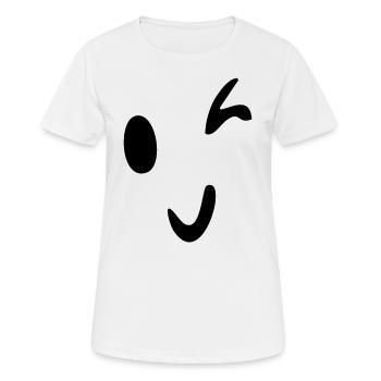 lächeln und zwinkern - Frauen T-Shirt atmungsaktiv - Weiß - Vorne - AI Model Female 172 dark (172cm)