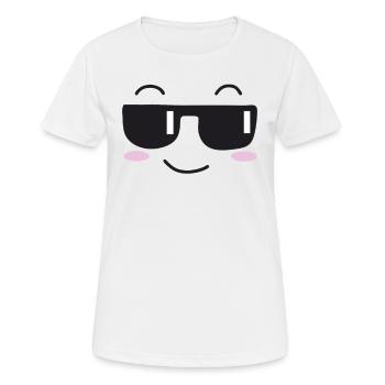 Sunglasses laugh face - Women's Breathable T-Shirt - white - Front - AI Model Female 172 dark (172cm)