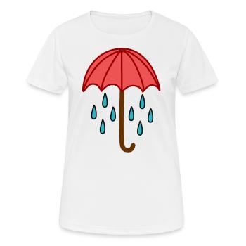 Regentropfen unter dem Regenschirm - Frauen T-Shirt atmungsaktiv - Weiß - Vorne - AI Model Female 172 dark (172cm)