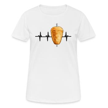 Doner Kebab Heartbeat Pulse Kebab Amateurs - T-shirt respirant Femme - blanc - Devant - AI Model Female 172 dark (172cm)