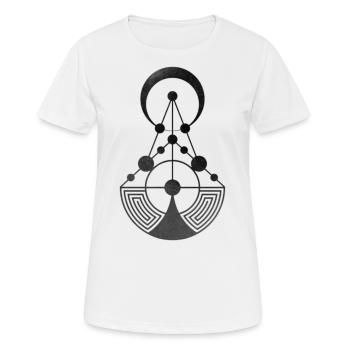 Kornkreis Sacred Geometry Alien Talks - Frauen T-Shirt atmungsaktiv - Weiß - Vorne - AI Model Female 172 dark (172cm)