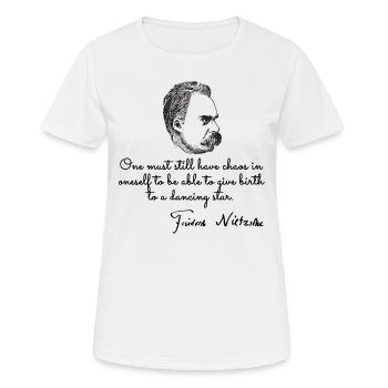 Philosopher nietzsche - Frauen T-Shirt atmungsaktiv - Weiß - Vorne - AI Model Female 172 dark (172cm)