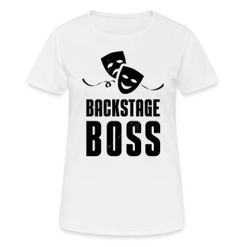 Théâtre Scène Backstage Boss Crew Technicien de scène - T-shirt respirant Femme - blanc - Devant - AI Model Female 172 dark (172cm)