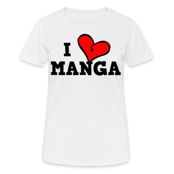 J’adore les mangas - T-shirt respirant Femme - blanc - Devant - AI Model Female 172 dark (172cm)