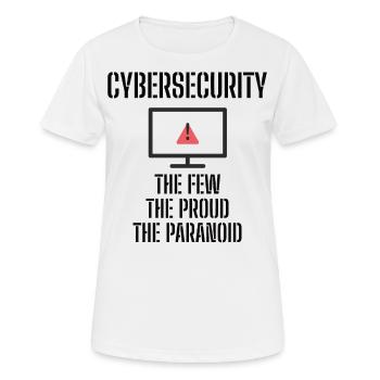 Cybersecurity - IT-Sicherheit Informatiker - Frauen T-Shirt atmungsaktiv - Weiß - Vorne - AI Model Female 172 dark (172cm)
