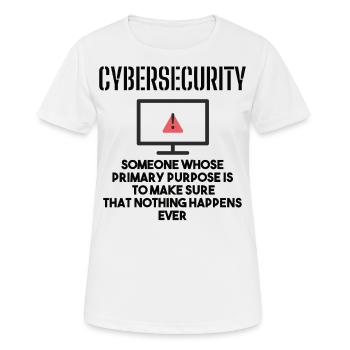 Cybersecurity - IT-Sicherheit Informatiker - Frauen T-Shirt atmungsaktiv - Weiß - Vorne - AI Model Female 172 dark (172cm)